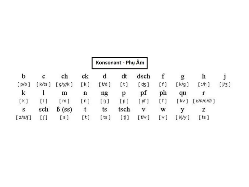 Phụ âm tiếng Đức có nhiều chữ cái phát âm tương đồng tiếng Việt